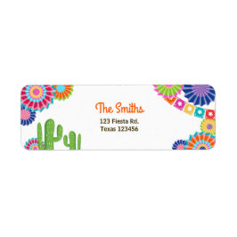 Fiesta Mexican Return Address Label Cactus