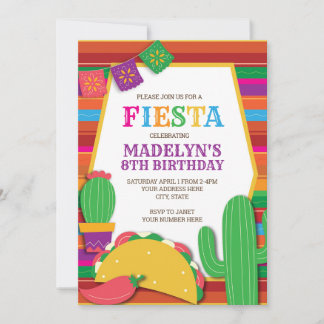 Fiesta Mexican Southwest Taco Birthday Einladung
