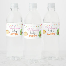 Fiesta Mexican Taco Bout' A Baby Party Wasserflaschenetikett