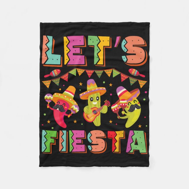 Fiesta Mexico Fiesta Taco Guitar Cinco De Ma Fleecedecke (Vorderseite)
