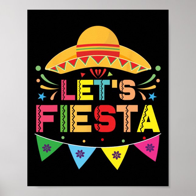 Fiesta Mexico Fiesta Taco Guitar Cinco De Ma Poster (Vorne)