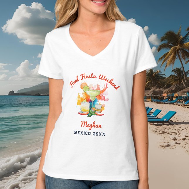 Fiesta Mexico Margaritas Junggeselinnen-Abschied T-Shirt (Von Creator hochgeladen)