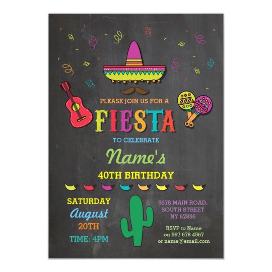 Fiesta Mexikanischer Hut Mexiko Geburtstags Party Einladung Zazzle At