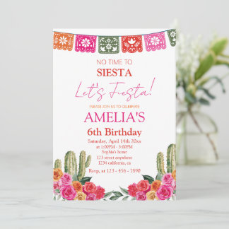 Fiesta Mexikanisches Mädchen Geburtstag Einladung