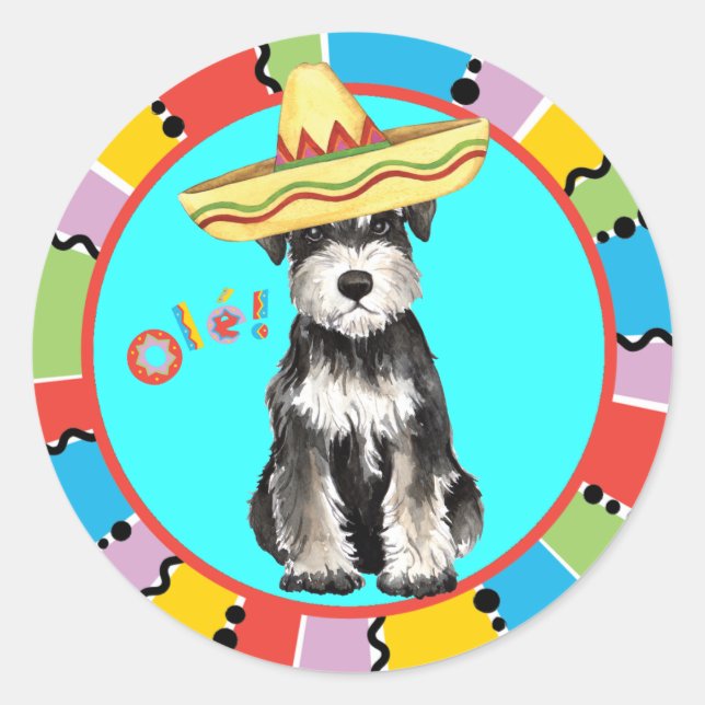 Fiesta Miniature Schnauzer Runder Aufkleber (Vorderseite)