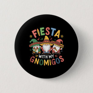 Fiesta mit meinem Gnomigos Funny Cinco De Mayo Des Button