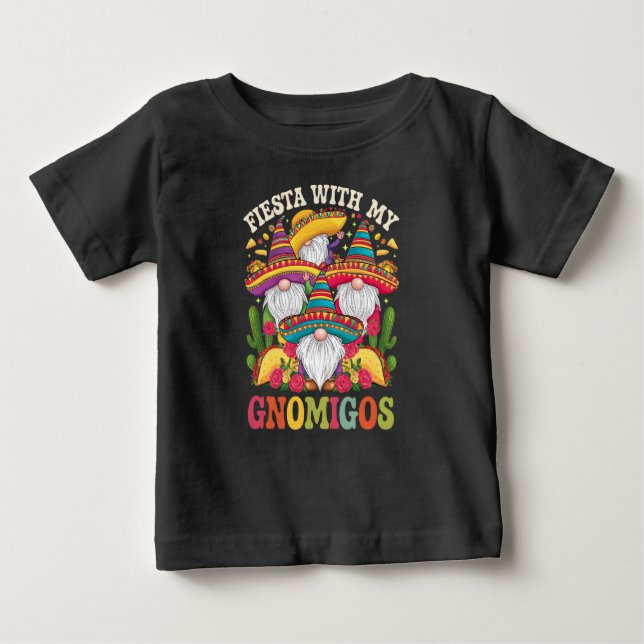 Fiesta mit meinem Gnomigos Gnome Cinco de Mayo Baby T-shirt (Vorderseite)