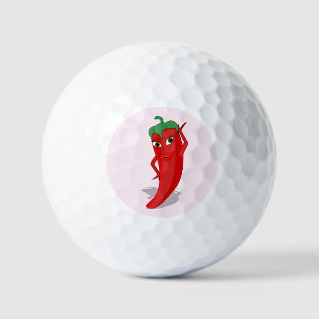 Fiesta mit roter scharfer Pfeffer-Diva Hellrosa Golfball (Vorderseite)