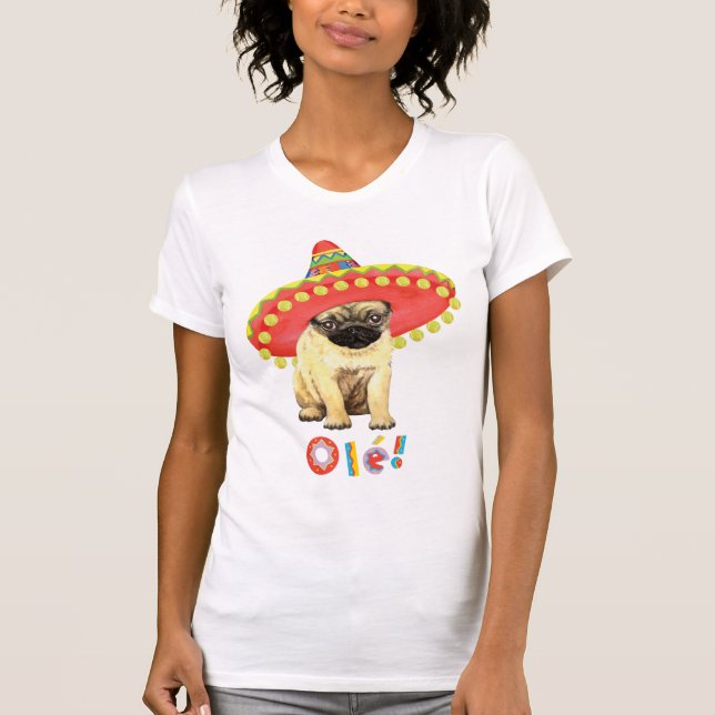 Fiesta-Mops T-Shirt (Vorderseite)