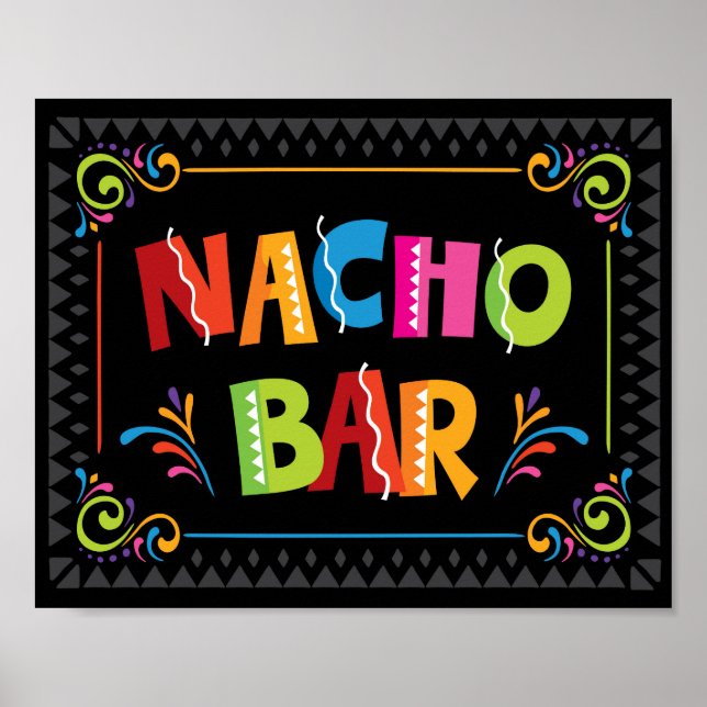 Fiesta NACHO BAR Party Signieren Poster (Vorne)