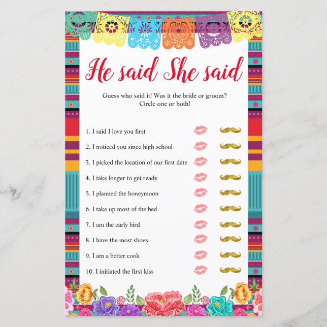 Fiesta nacho Durchschnitt sagte er, sie sagte, Spi (Vorderseite)