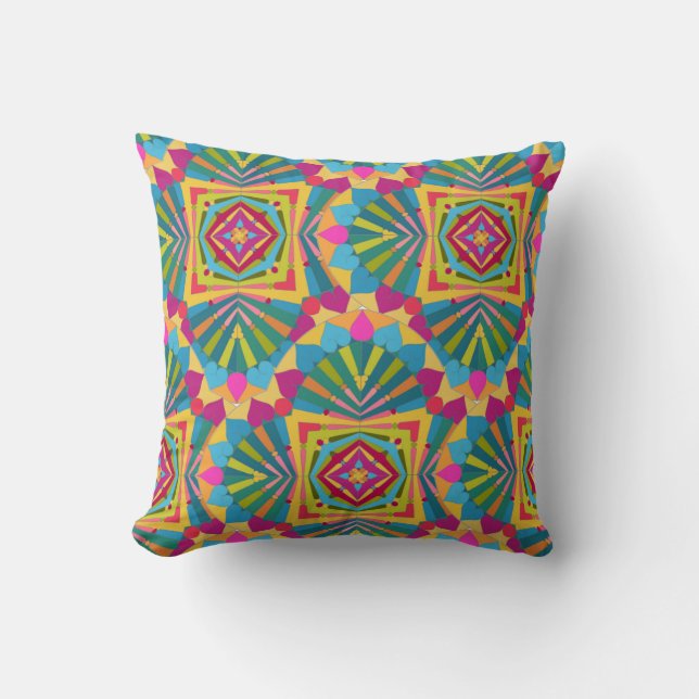 Fiesta of Colors! Mandala Design Kissen (Vorderseite)