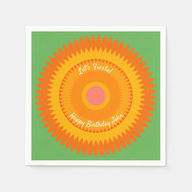 Fiesta Orange Sun Kaleidoscope Napkins Serviette (Vorderseite)