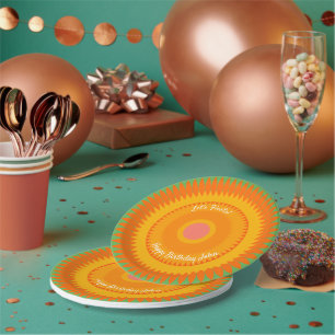 Fiesta-Orangensonne-Kaleidoskop-Papierteller Pappteller