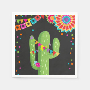 Fiesta Paper Napkin Mexican Cactus Floral Birthday Serviette