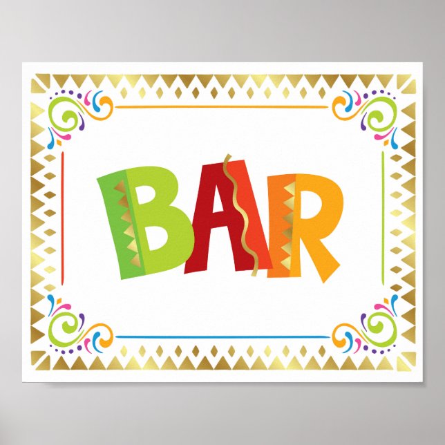 Fiesta Party BAR Sign Print Poster (Vorne)