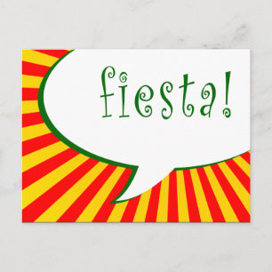 fiesta Party: Comic-Sprechblase Einladungspostkarte