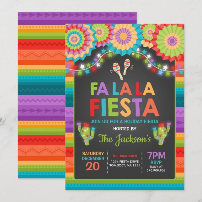 Fiesta Party Einladung La Fiesta (Vorne/Hinten)