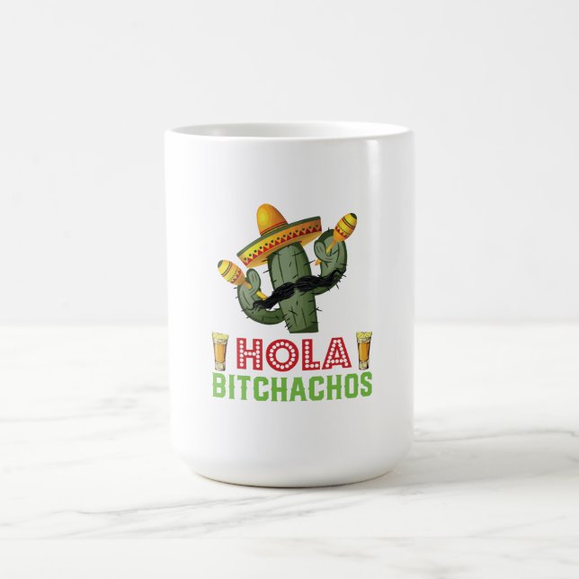 Fiesta-Party Hola Bitchachos Kaktus Cinco Des Mayo Kaffeetasse (Mittel)