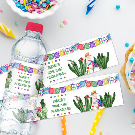 Fiesta Party mit Papel Picado Jagd und Kaktus Wasserflaschenetikett