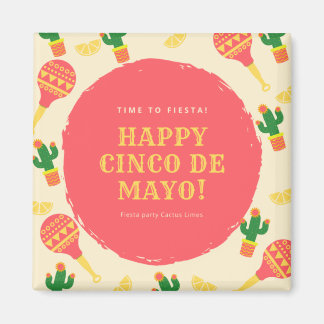 Fiesta Party Sombrero Cactus Limes Paprikaschoten  Magnet