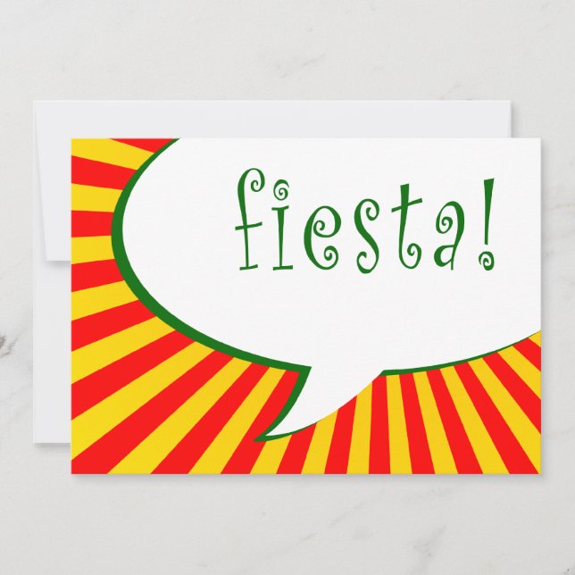 Fiesta Party: Sprechblase im Comic Einladung (Vorderseite)
