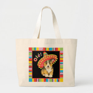 Fiesta Pembroke Welsh Corgi Large Tote Bag Jumbo Stoffbeutel