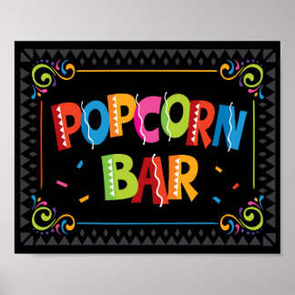 Fiesta POPCORN BAR Party Signieren Poster