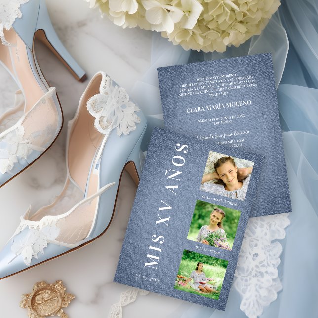 Fiesta Quinceañera Español Textura Textil Azul (Von Creator hochgeladen)