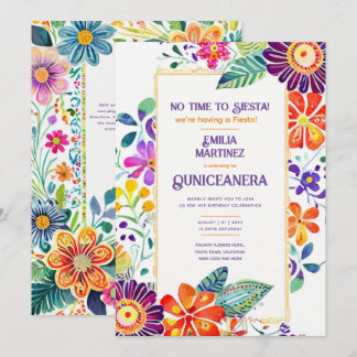FIESTA QUINCEANERA Folkart Blume Thema Einladung