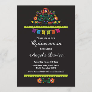Fiesta Quinceañera Geburtstags-Party-Mexikaner Einladung