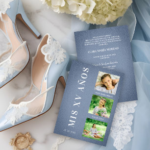 Fiesta Quinceañera Spanisch Textur Textil Blau