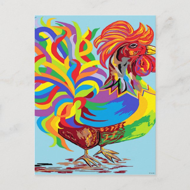 Fiesta Rooster Postkarte (Vorderseite)