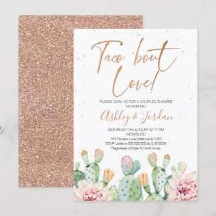 Fiesta Rose Gold Taco ''bout Love Paare-Shower Einladung