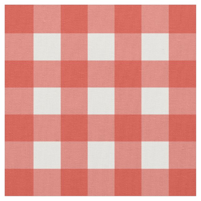 Fiesta-roter u. weißer Gingham-Karo Stoff (Nahaufnahme)
