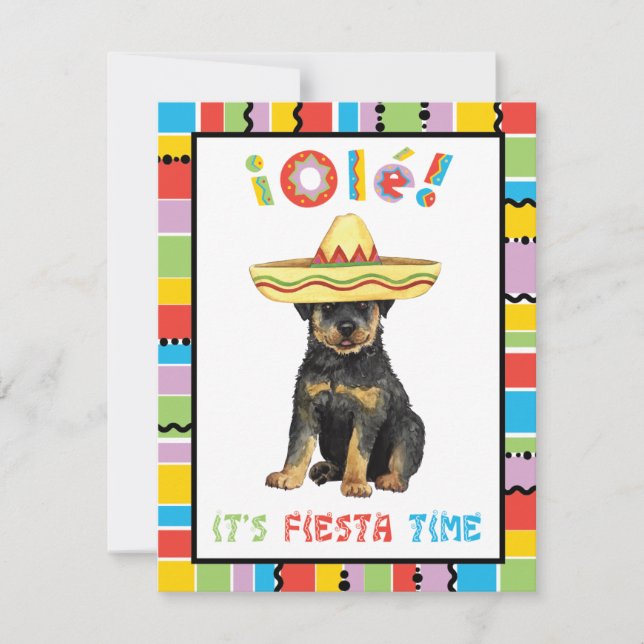 Fiesta Rottweiler Einladung (Vorderseite)