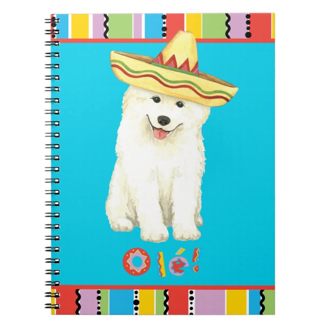 Fiesta Samoyed Notebook Notizblock (Vorderseite)