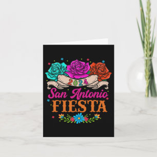 Fiesta San Antonio Texas Rose Funny Mexican Fiest Karte