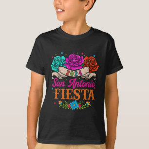 Fiesta San Antonio Texas Rose Funny Mexican Fiest T-Shirt