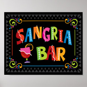 Fiesta SANGRIA BAR Party signieren Poster