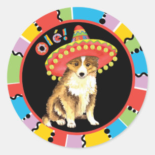 Fiesta Sheltie Runder Aufkleber