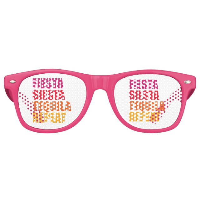 Fiesta, Siesta, Tequila Bachelorette Sonnenbrille (Vorderseite)