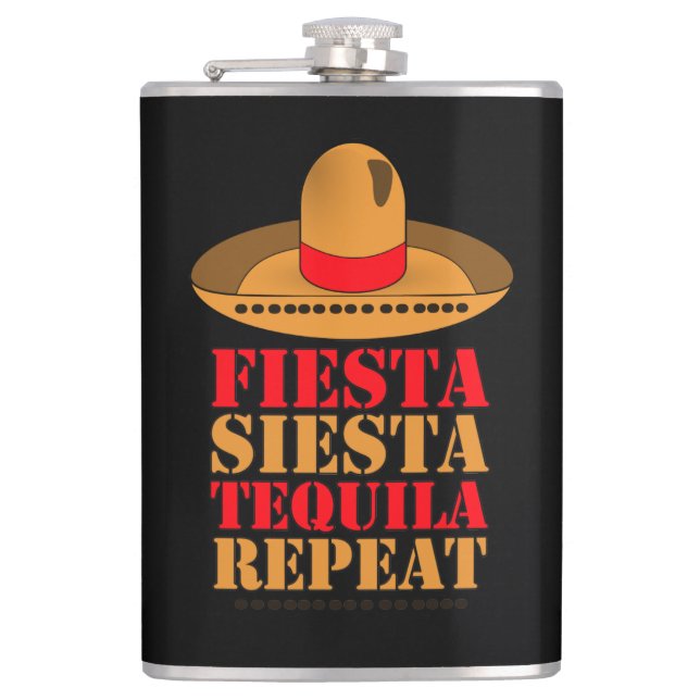 Fiesta Siesta Tequila Repeat Flachmann (Vorderseite)
