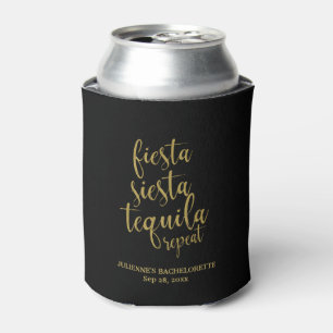 Fiesta Siesta Tequila Repeat Glitzer Bachelorette Dosenkühler