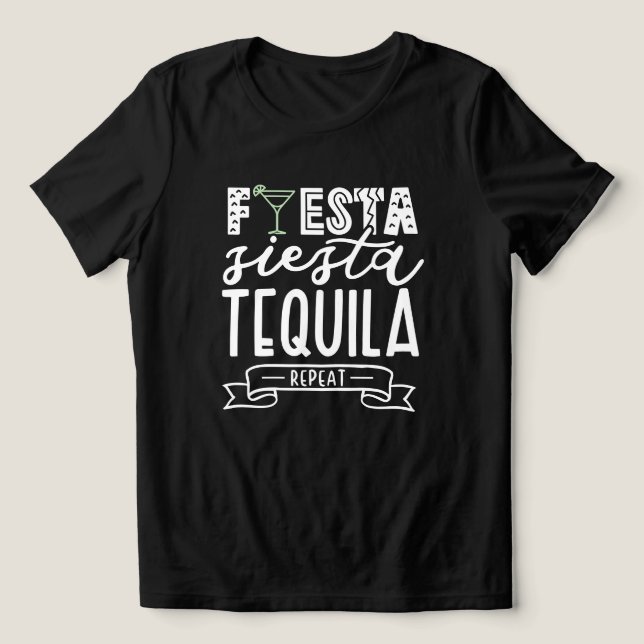 Fiesta Siesta Tequila Repeat Junggesellinnen-Absch Tri-Blend Shirt (Design Vorderseite)