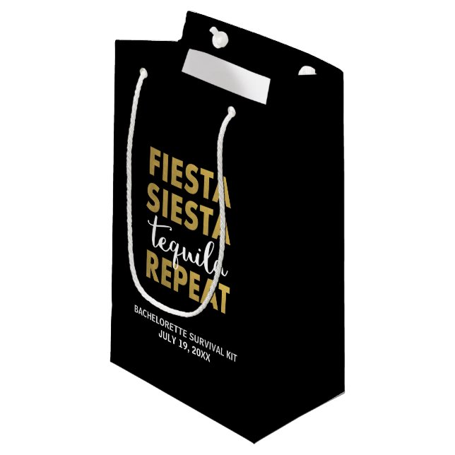 Fiesta Siesta Tequila Repeat Survival Kit Beutel Kleine Geschenktüte (Vorderseite Schrägansicht)
