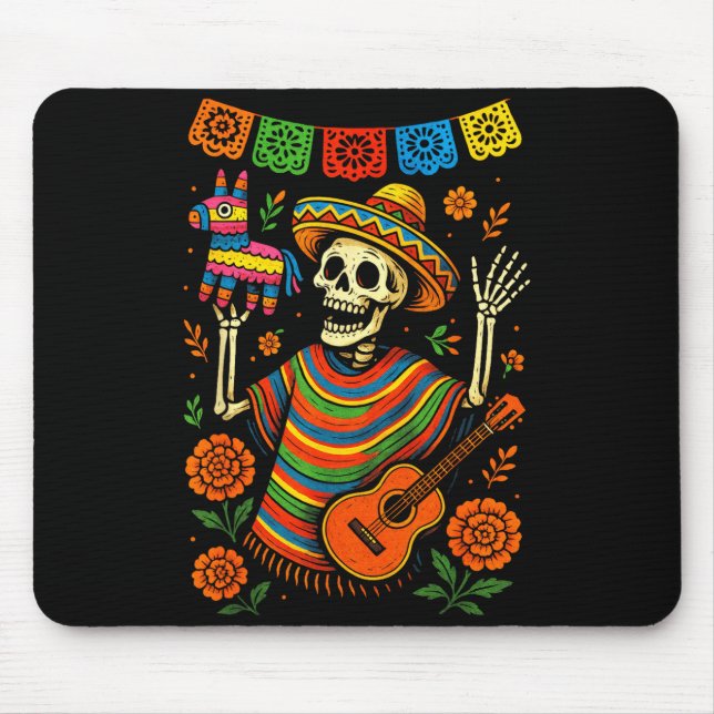 Fiesta-Skelett - Cinco-De-Mayo-Party-Kunst Fiesta  Mousepad (Vorne)
