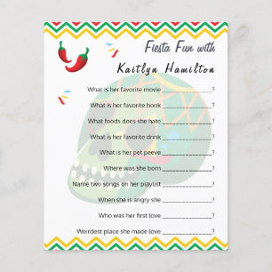 Fiesta-Spaß   Baby Shower Frage Spiel Humor Flyer