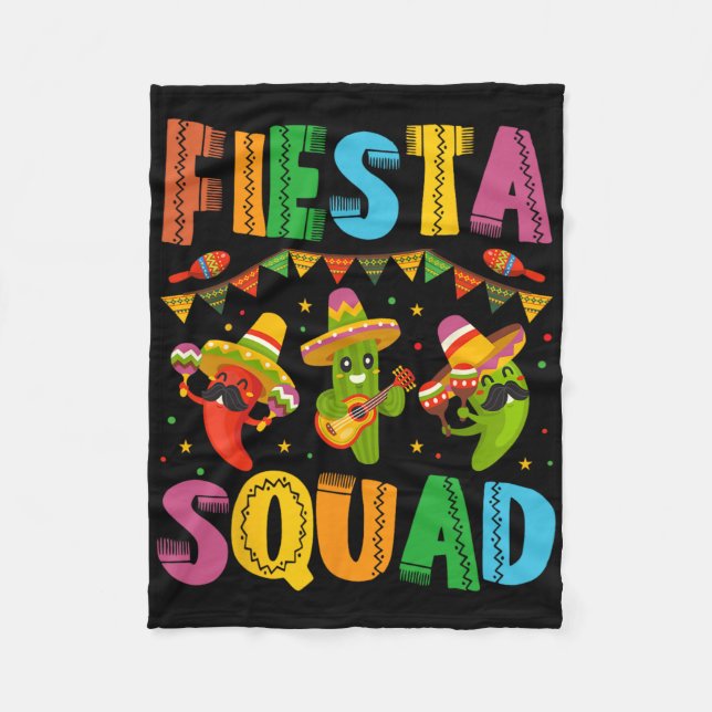 Fiesta Squad Cinco de Mayo für Männer und Kinder Fleecedecke (Vorderseite)