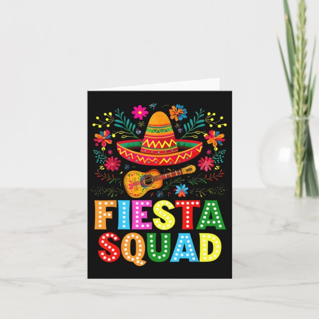 Fiesta Squad Cinco De Mayo Let's Fiesta Mexican Me Karte (Vorderseite)